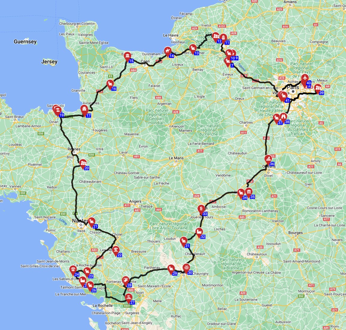 Paris Round trip - Normandy Brittany Loire valley